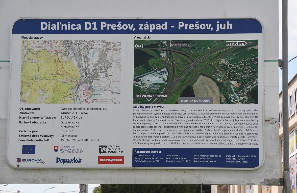 Kontrola výstavby obchvatu D1 v Prešove